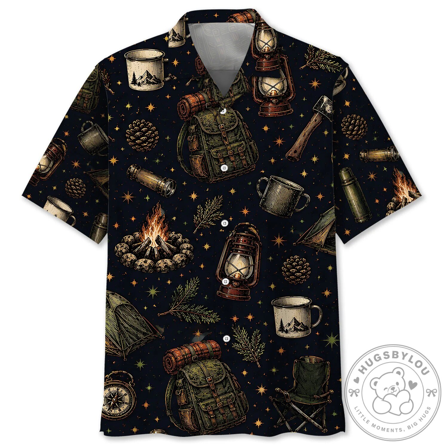 Vintage Camping Adventure Hawaiian Shirt for Men and Women