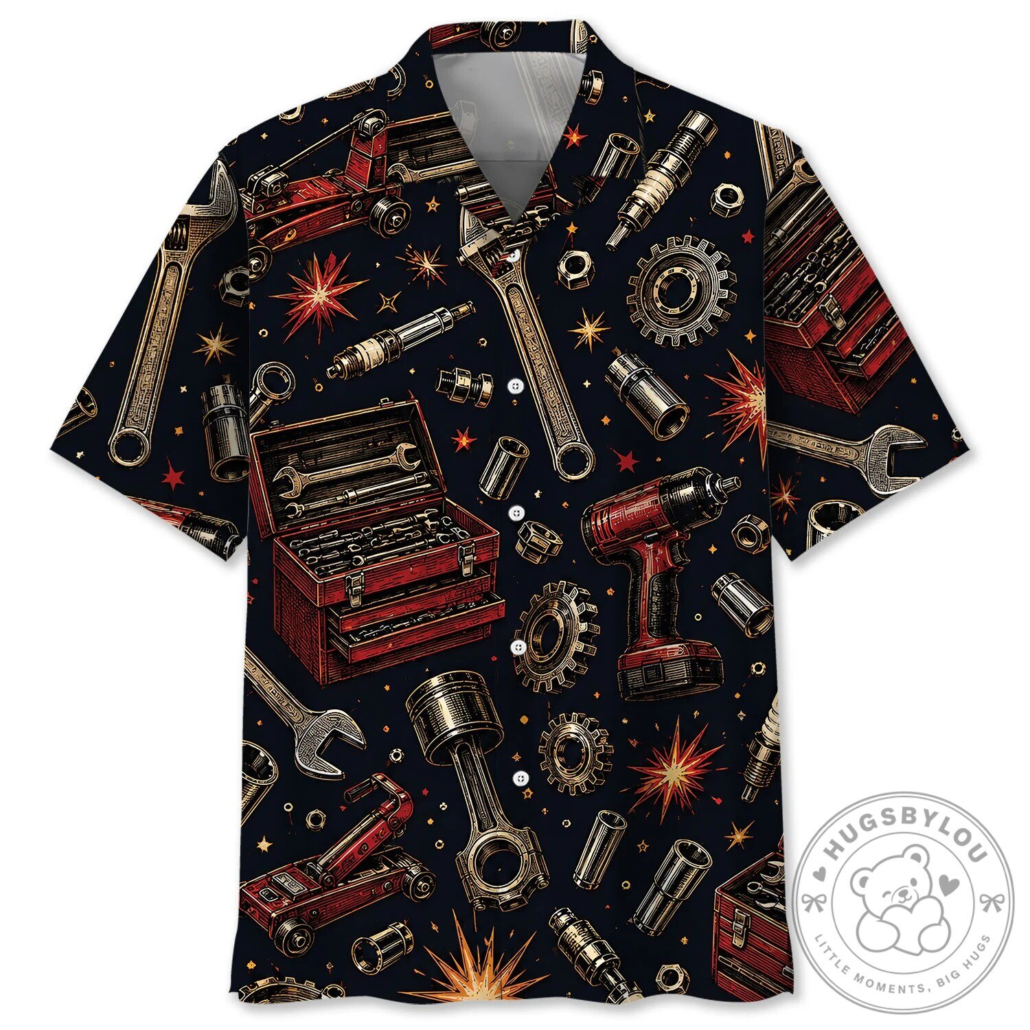 Vintage Mechanic Tools Hawaiian Shirt for Men 2 Vintage Mechanic Tools Hawaiian Shirt for Men