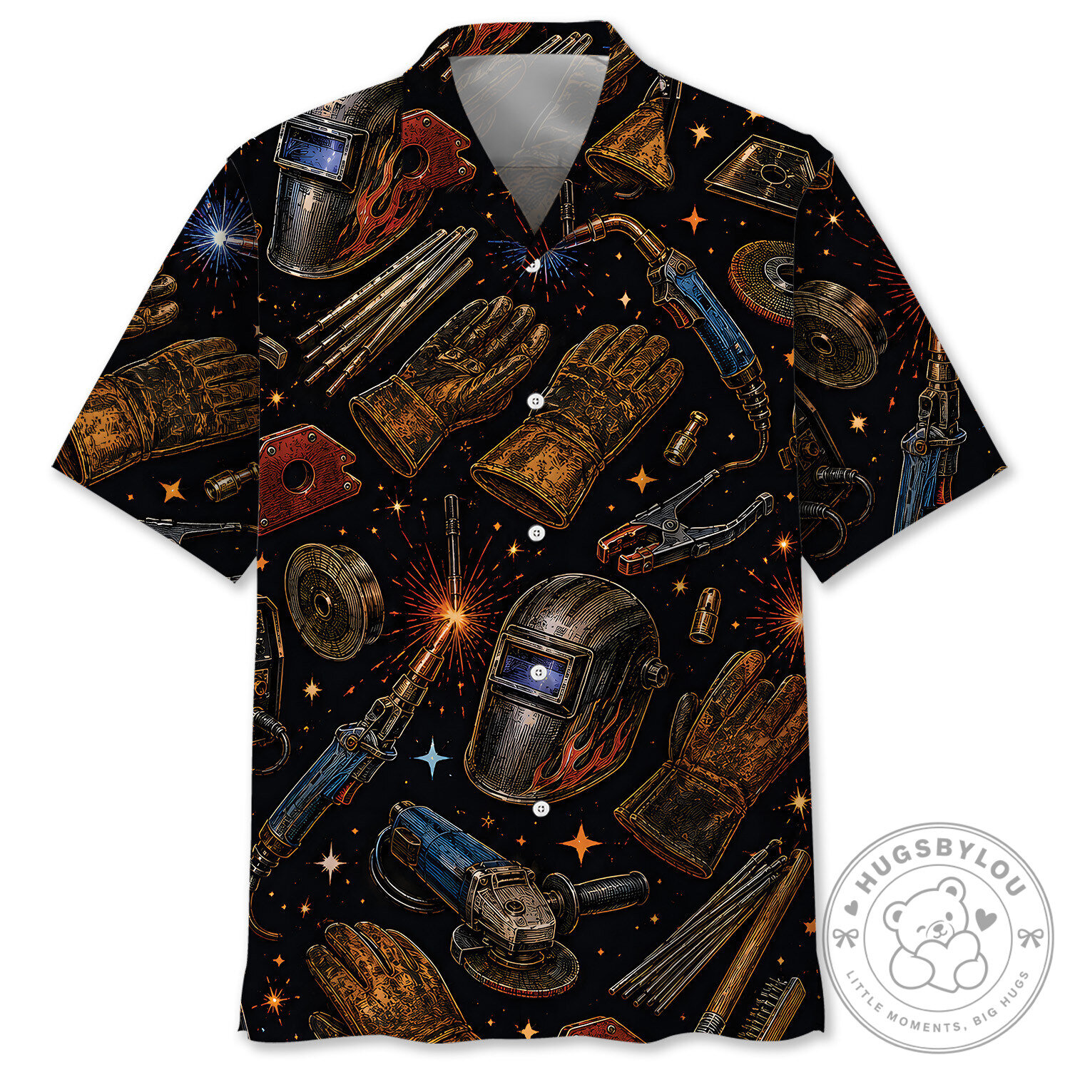 Vintage Welder Tools and Equipment Pattern Hawaiian Shirt 1 Vintage Welder Tools and Equipment Pattern Hawaiian Shirt