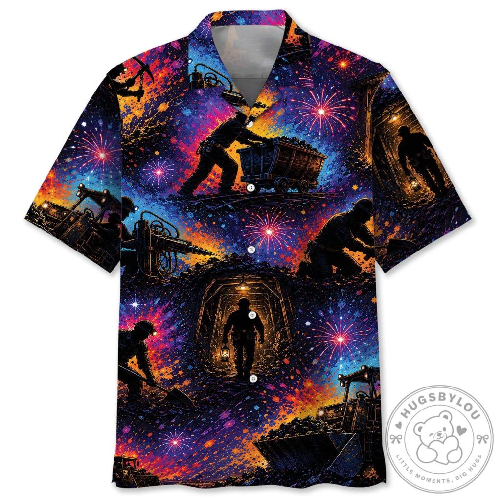 Colorful Miner Vintage Art Hawaiian Shirt
