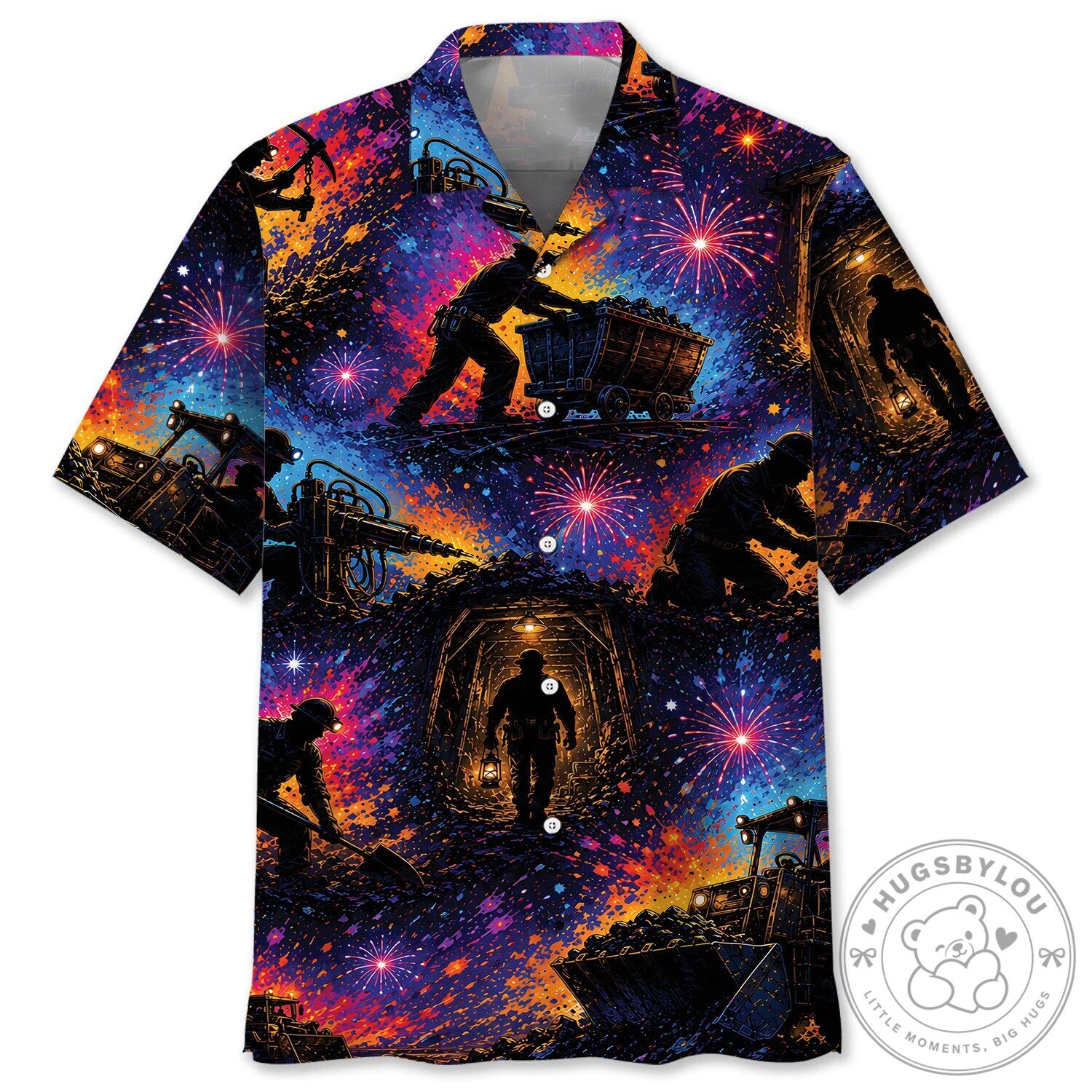Colorful Miner Vintage Art Hawaiian Shirt