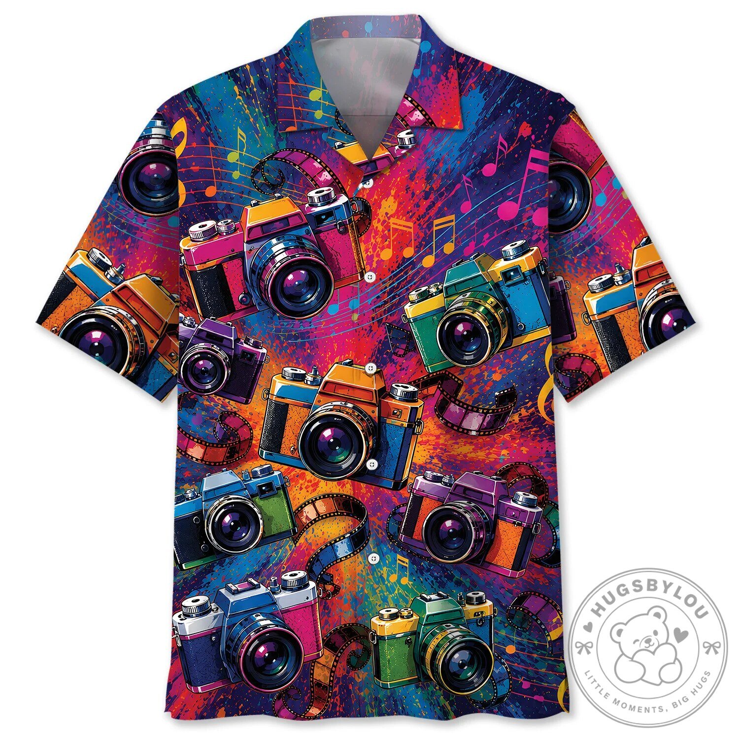 Colorful Photographer Vintage Art Hawaiian Shirt for Men and Women