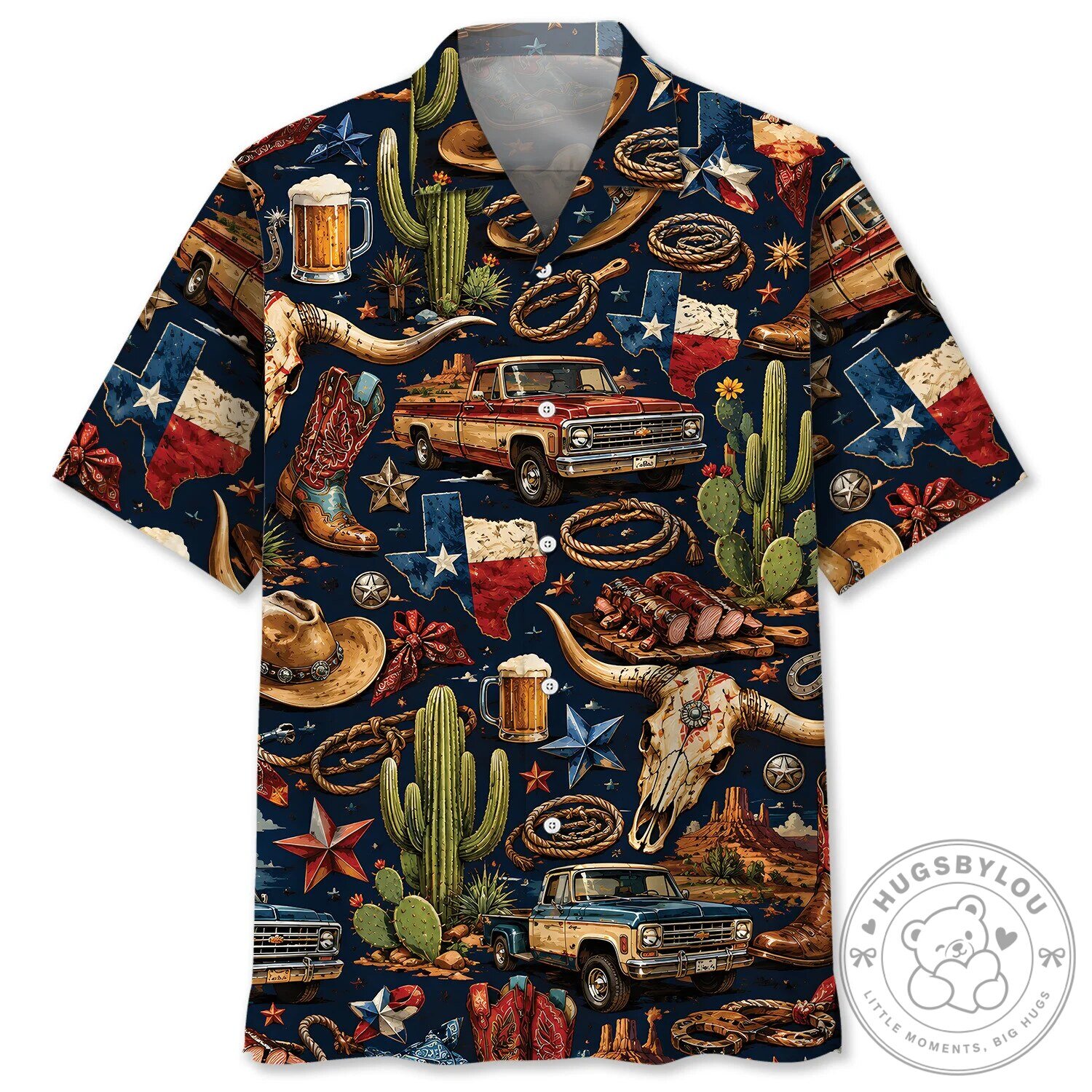 Texas Cowboy Western Desert Landscape Hawaiian Shirt