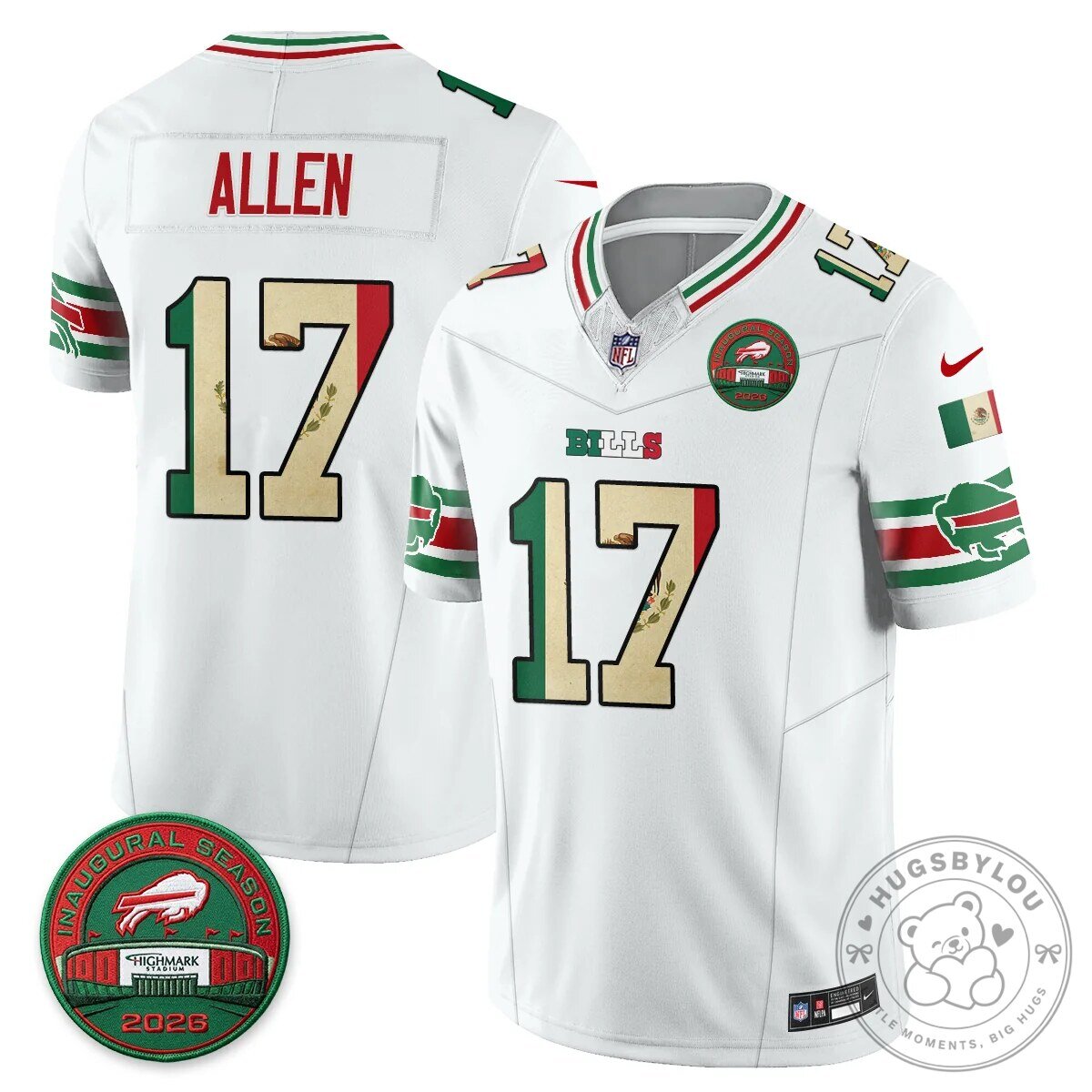 Buffalo Bills Josh Allen Mexico Edition Inaugural Season Football Jersey 62 Buffalo Bills Josh Allen Mexico Edition Inaugural Season Football Jersey