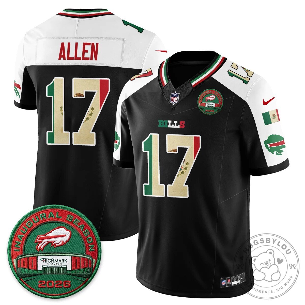 Buffalo Bills Josh Allen Mexico Edition Inaugural Season Football Jersey 72 Buffalo Bills Josh Allen Mexico Edition Inaugural Season Football Jersey