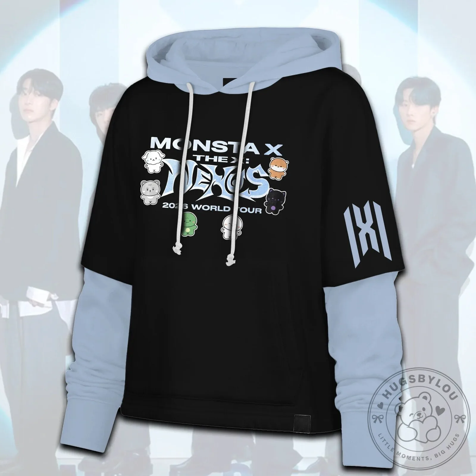 Monsta X The Nexus 2026 World Tour Kawaii Mascot Black Hoodie 9 Monsta X The Nexus 2026 World Tour Kawaii Mascot Black Hoodie
