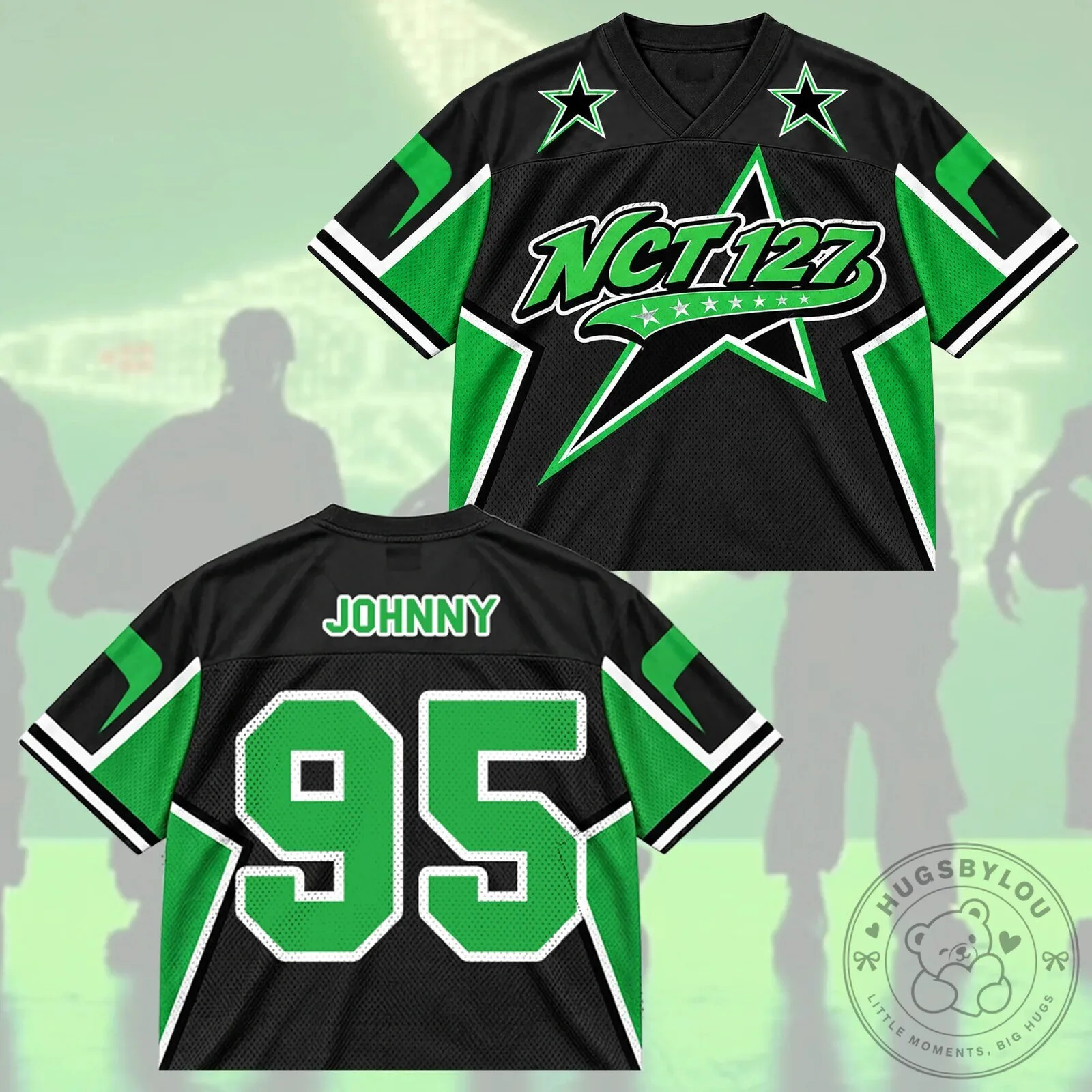NCT 127 K-Pop Band Black and Green Sports Fan Jersey 11 NCT 127 K-Pop Band Black and Green Sports Fan Jersey