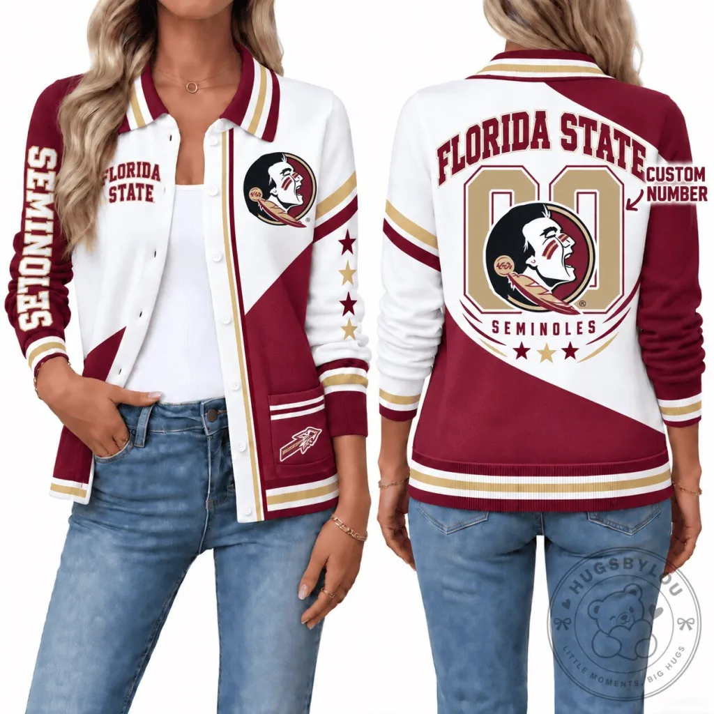 Florida State Seminoles Women's Custom Number Varsity Jacket Florida State Seminoles Women's Custom Number Varsity Jacket