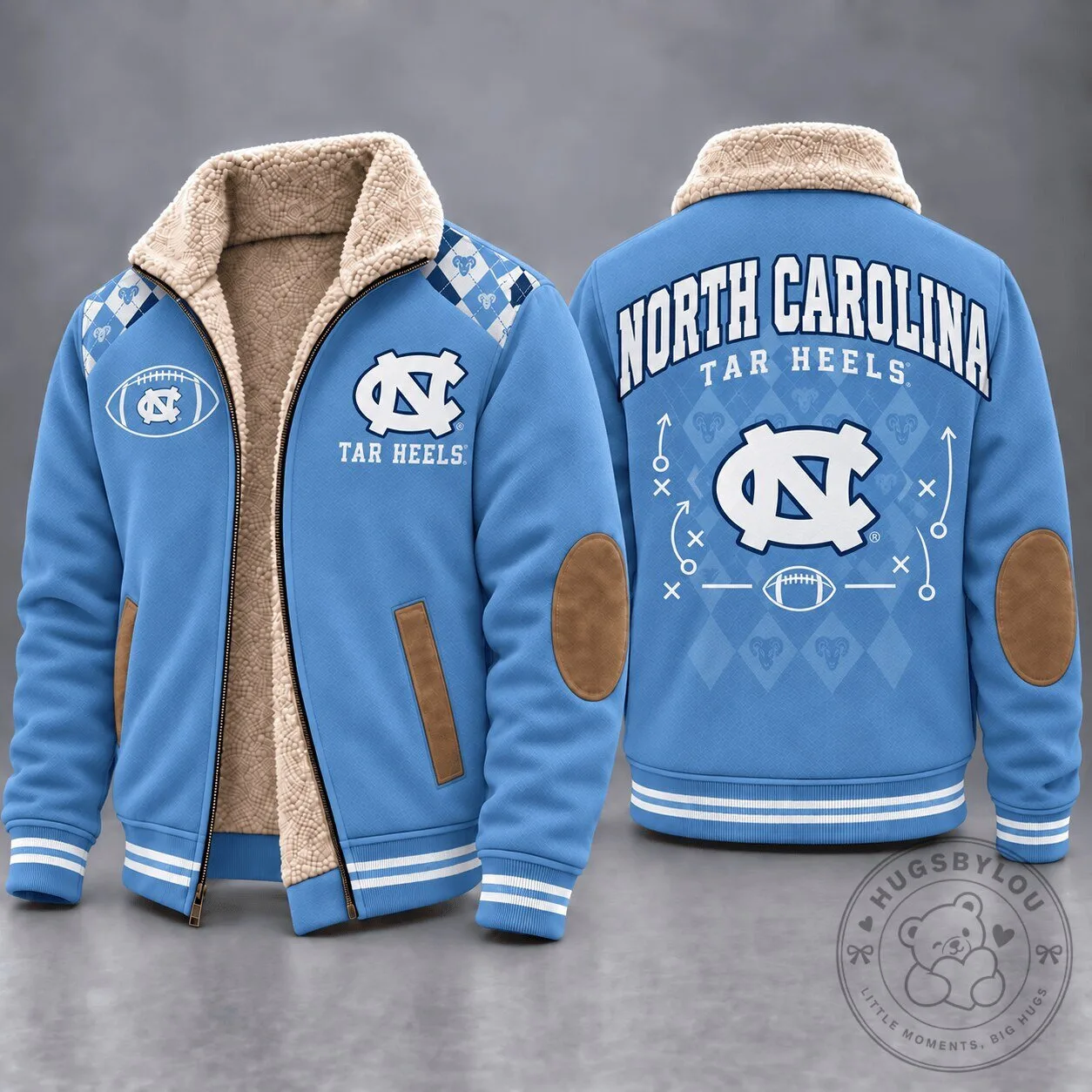 North Carolina Tar Heels NCAA Football Sherpa Fleece Jacket