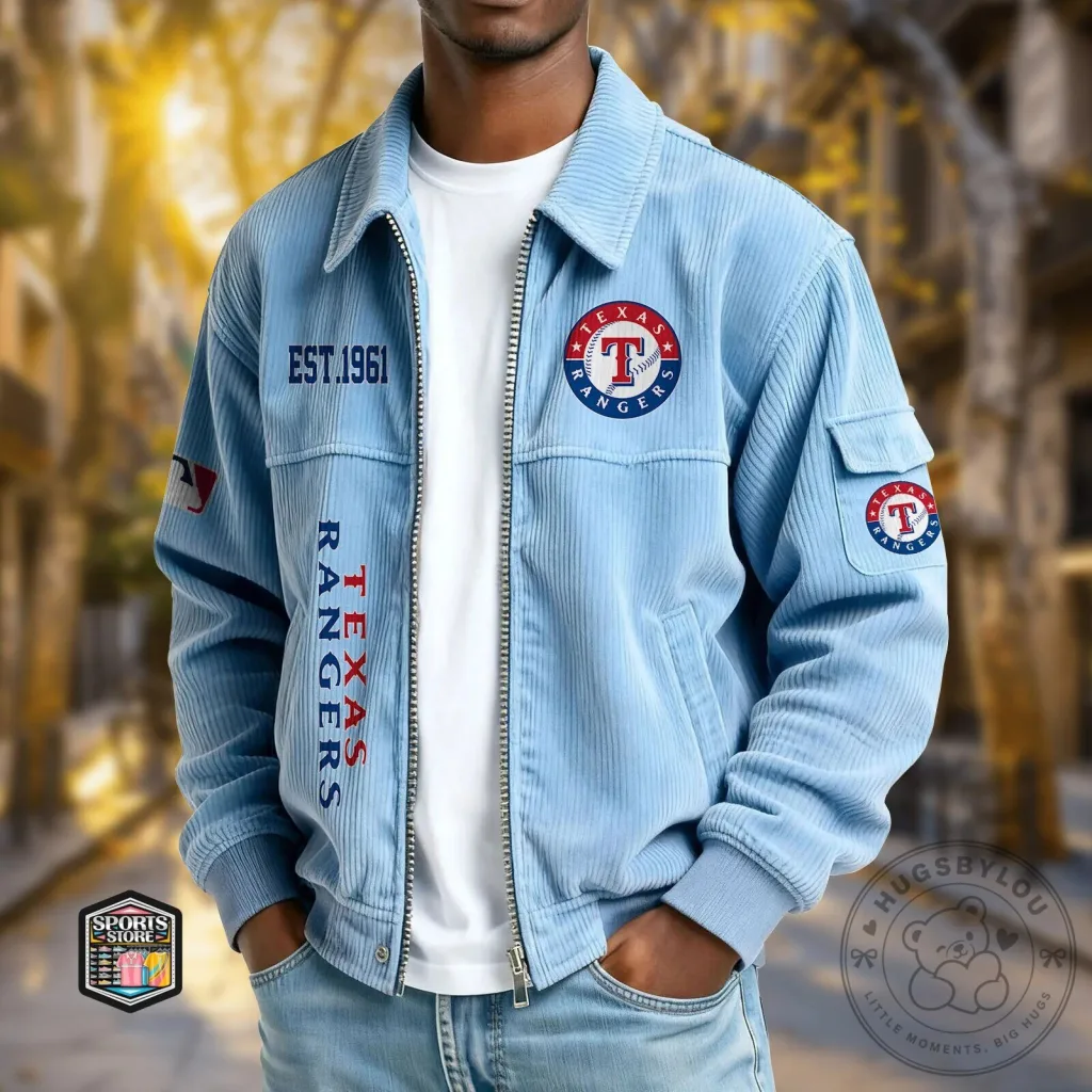Texas Rangers Baseball Team Est. 1961 Corduroy Jacket 10 Texas Rangers Baseball Team Est. 1961 Corduroy Jacket