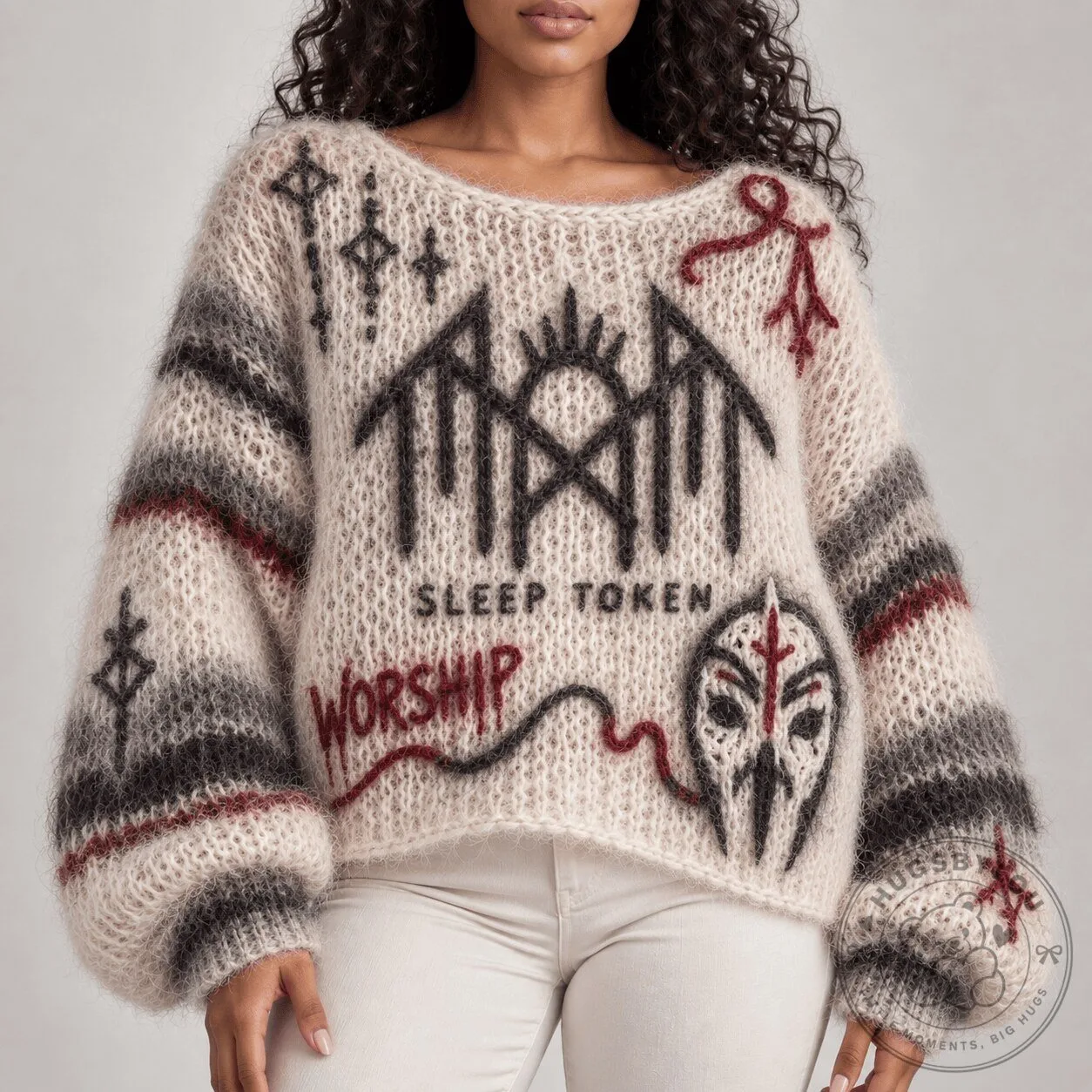 Sleep Token Worship Album Cover Art Knit Sweater for Women 1 Sleep Token Worship Album Cover Art Knit Sweater for Women