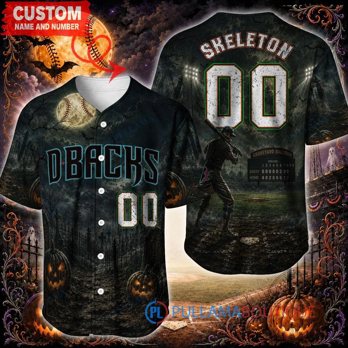 Arizona Diamondbacks Halloween Graveyard Night Baseball Jersey