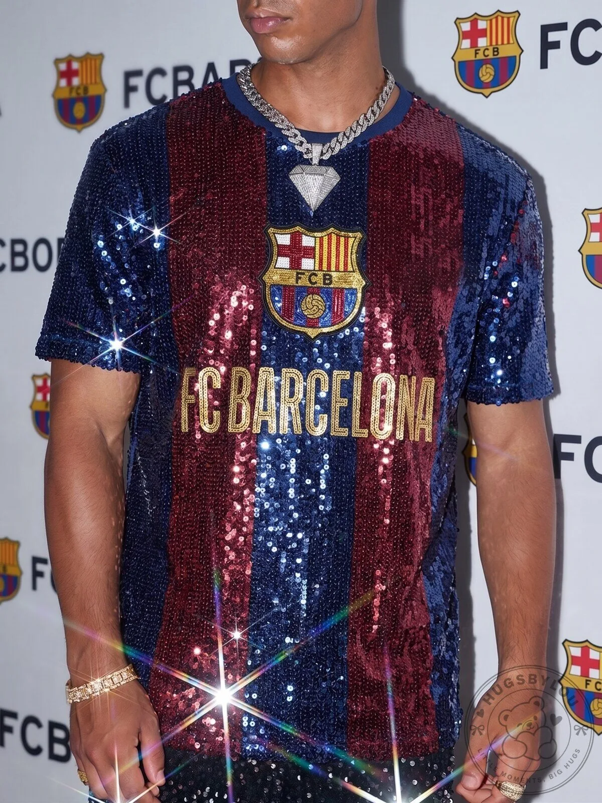 FC Barcelona Sequin Football Jersey for Men
