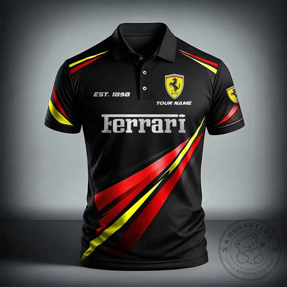 Ferrari Racing Team Black and Red Polo Shirt