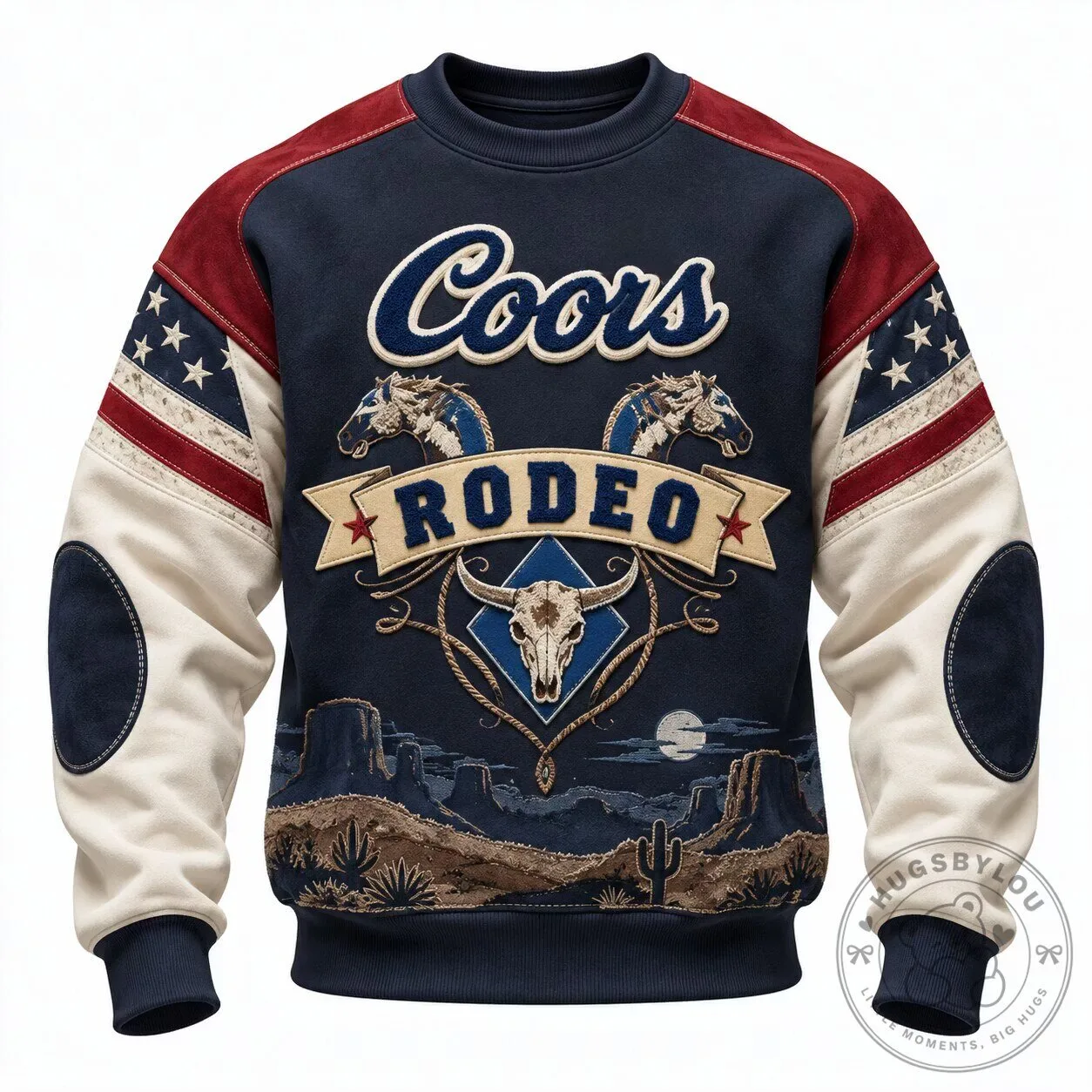 Coors Rodeo Western Cowboy Skull Long-Sleeve Sweatshirt