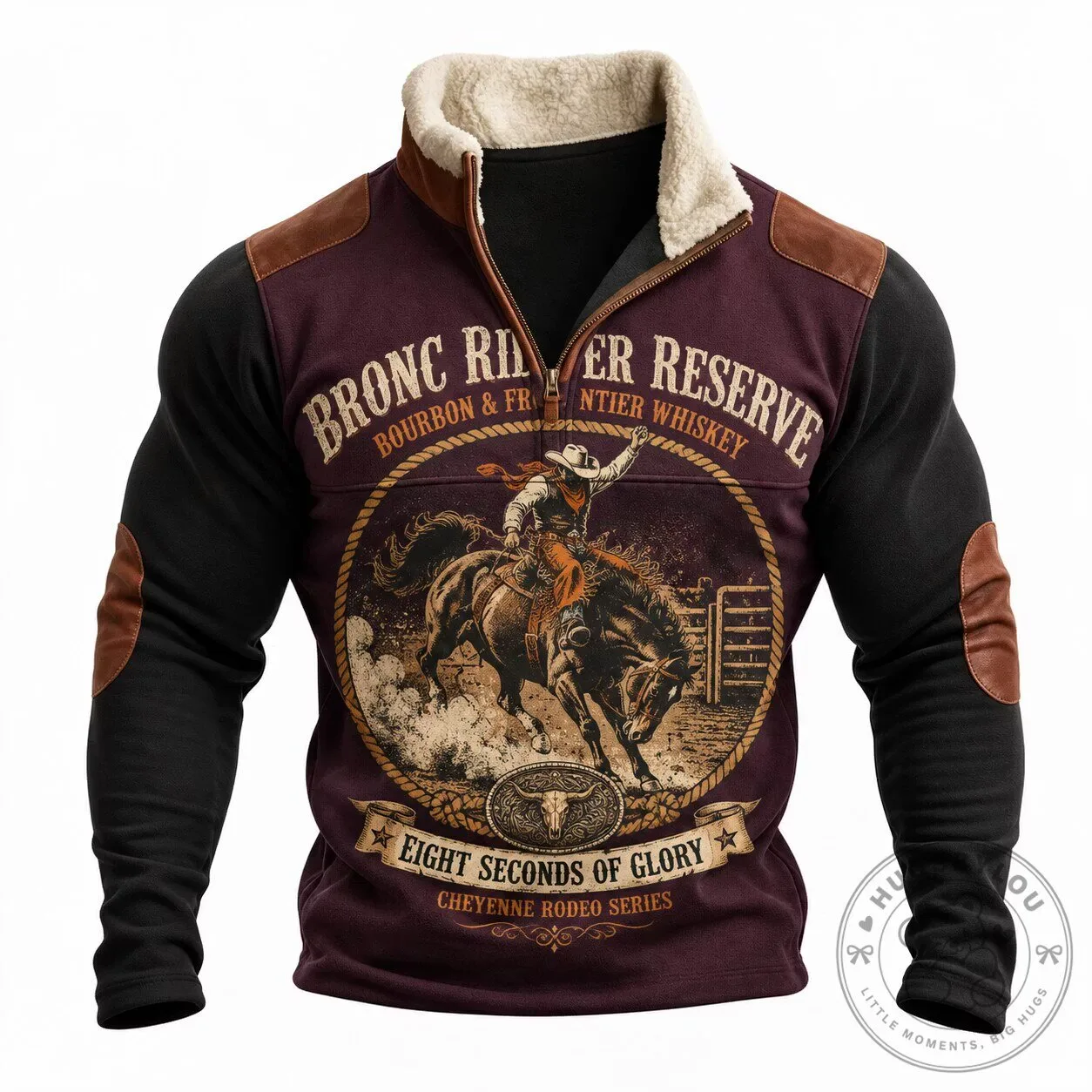 Bronc Rider Reserve Bourbon Whiskey Cheyenne Rodeo Series Half-Zip Sweatshirt