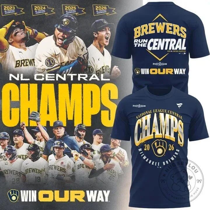 ..M.Brewers 2026 NL CENTRAL CHAMPIONS T-Shirt - 🏆🏆🏆 Win Our Way 2026 v2