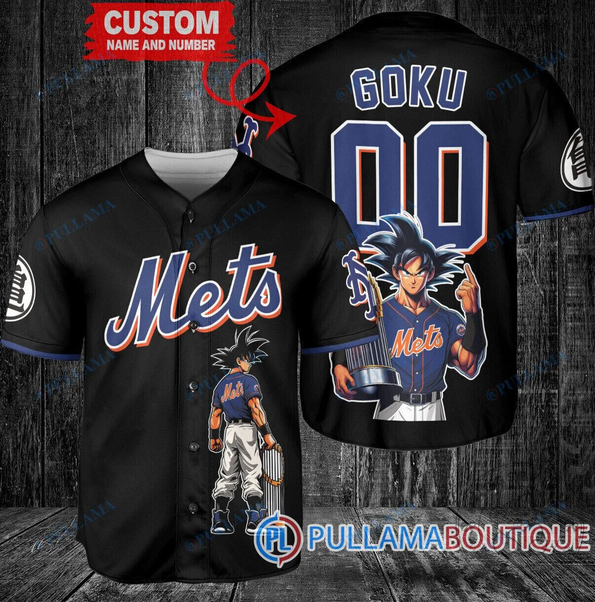 New York Mets Baseball Son Goku Dragon Ball Z Custom Baseball Jersey