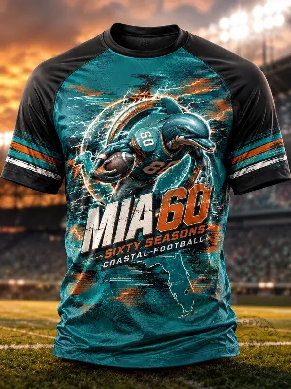Miami Dolphins Football Fan Short-Sleeve T-Shirt for Men