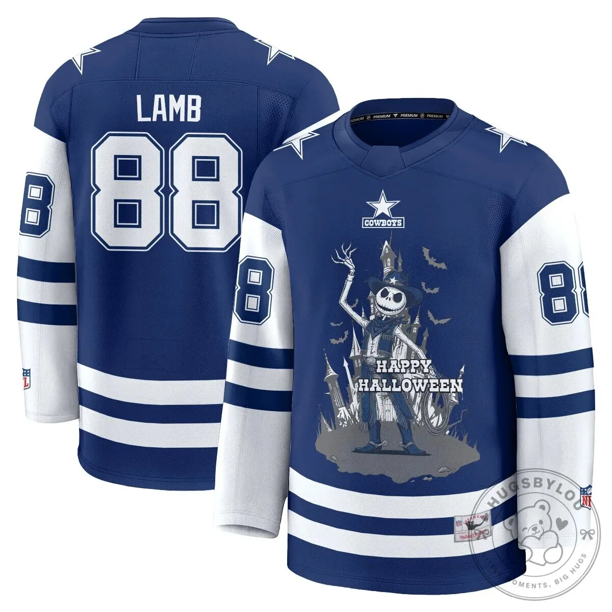 Dallas Cowboys CeeDee Lamb Halloween Nightmare Before Christmas Hockey Jersey 60 Dallas Cowboys CeeDee Lamb Halloween Nightmare Before Christmas Hockey Jersey
