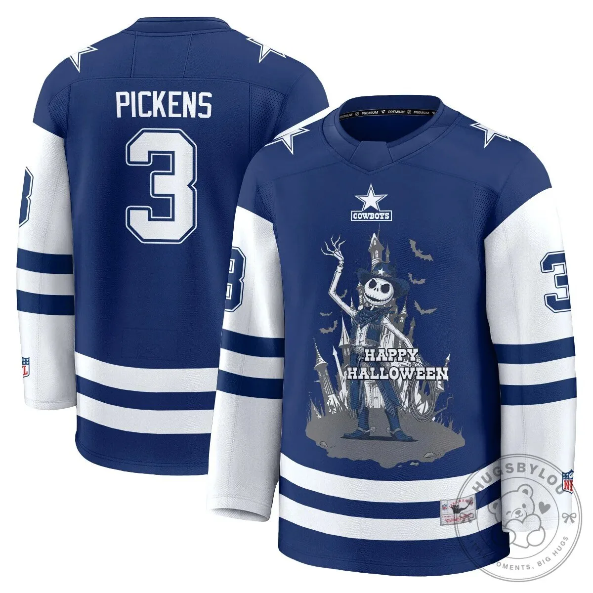 Dallas Cowboys CeeDee Lamb Halloween Nightmare Before Christmas Hockey Jersey 62 Dallas Cowboys CeeDee Lamb Halloween Nightmare Before Christmas Hockey Jersey
