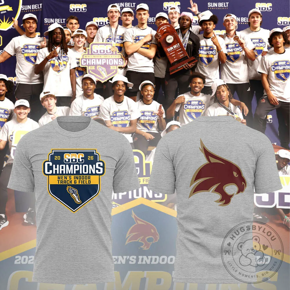 Texas State Bobcats Men's Indoor Track & Field Champions T-Shirt
