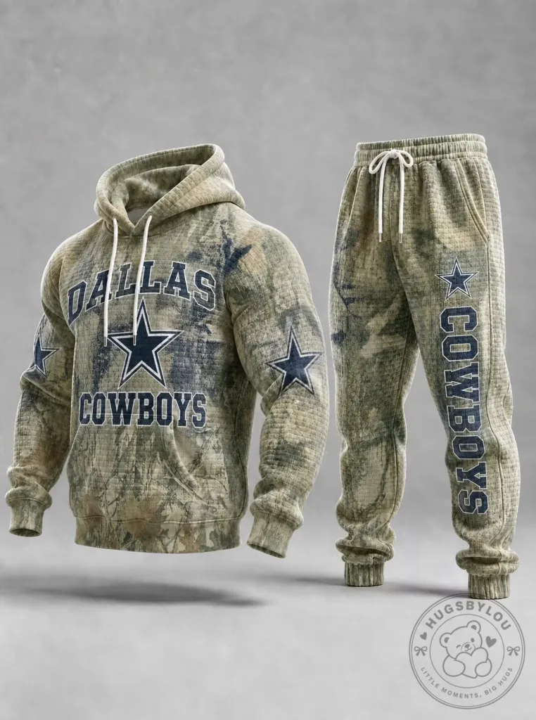 Camouflage Hoodie and Pants Set featuring the Dallas Cowboys