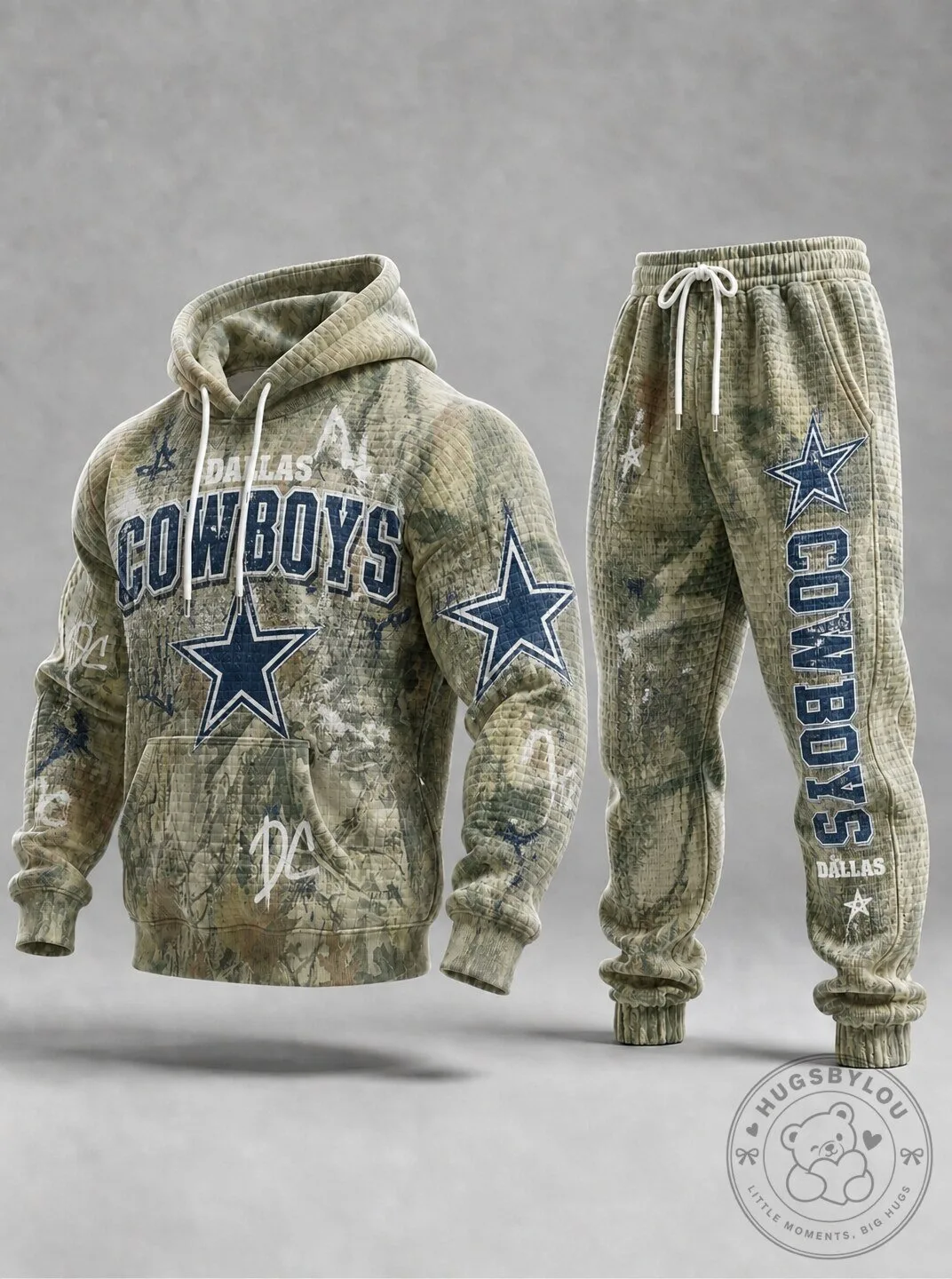 Camouflage Hoodie and Sweatpants Set featuring the Dallas Cowboys