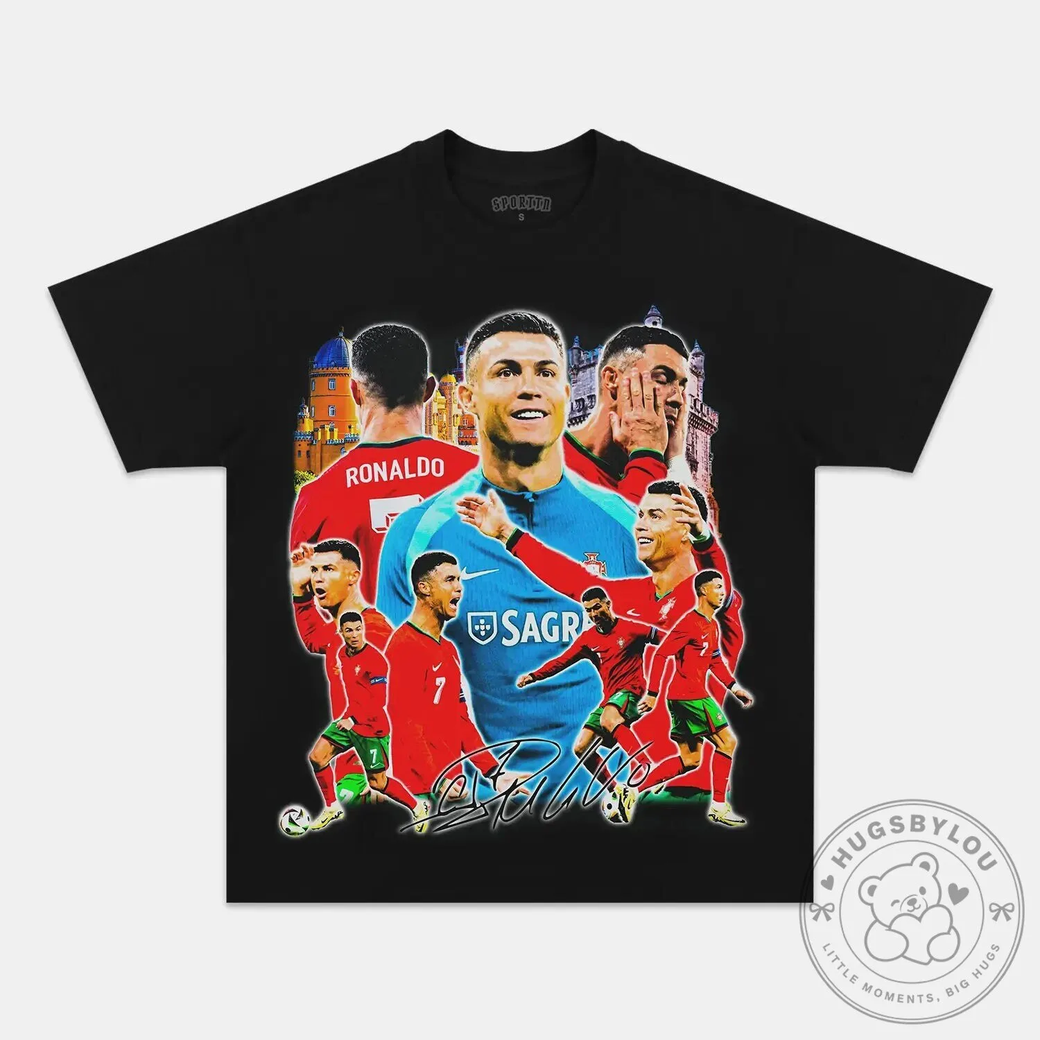 Graphic T-Shirt of the Portugal National Football Team featuring Cristiano Ronaldo