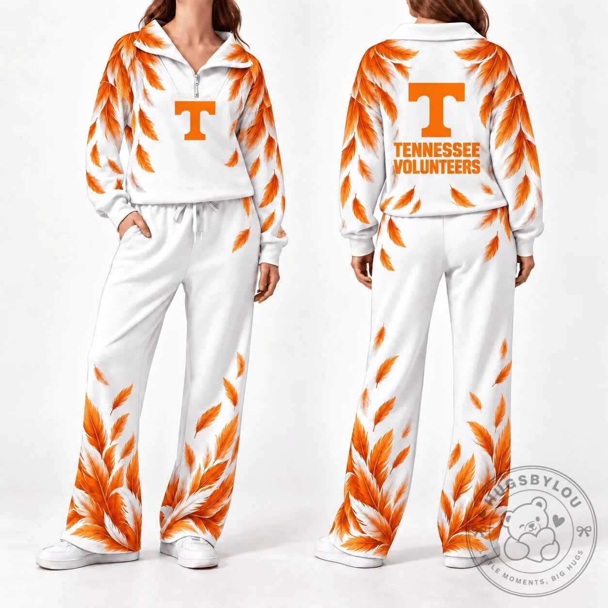 Tennessee Volunteers Feather Print Quarter Zip Sweatshirt and Pants Set