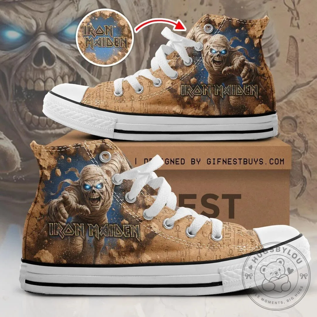 Iron Maiden The Mummy Eddie High Top Canvas Shoes 3 Iron Maiden The Mummy Eddie High Top Canvas Shoes