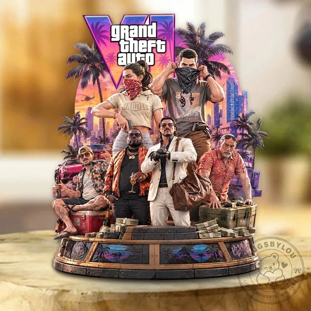 Grand Theft Auto VI Video Game Characters Acrylic Plaque 1 Grand Theft Auto VI Video Game Characters Acrylic Plaque