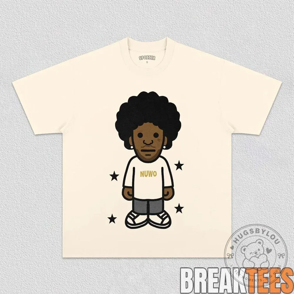 Brent Faiyaz Cartoon Character Graphic Print Cotton Short Sleeve T-Shirt