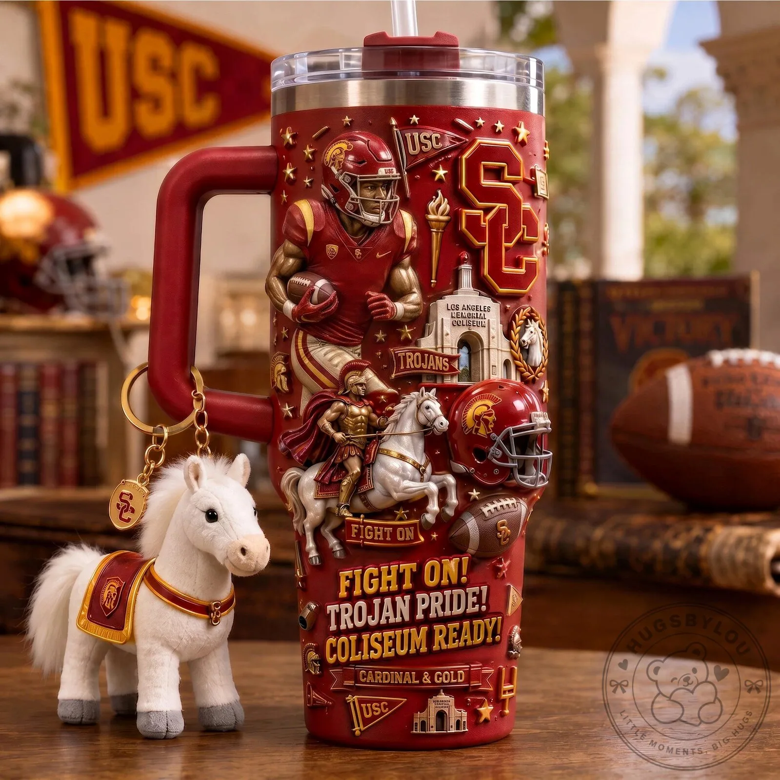 University of Southern California Trojans Football Team Tumbler with Handle