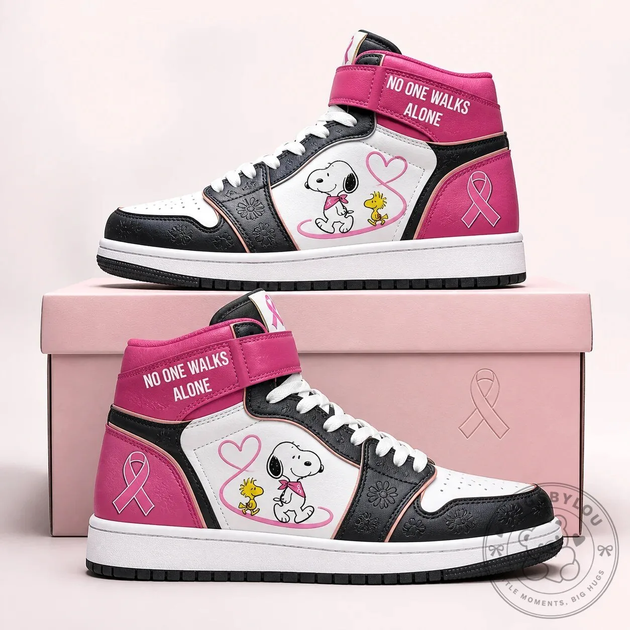 Snoopy Breast Cancer Awareness Pink Ribbon Stronger Together High Top Shoes 17 Snoopy Breast Cancer Awareness Pink Ribbon Stronger Together High Top Shoes