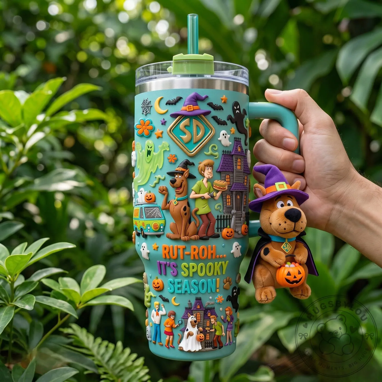 40oz Tumbler with Handle for Halloween - Scooby Doo Spooky Season Design 8 40oz Tumbler with Handle for Halloween - Scooby Doo Spooky Season Design