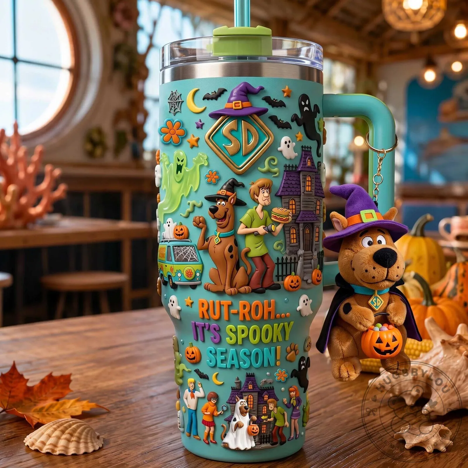 40oz Tumbler with Handle for Halloween - Scooby Doo Spooky Season Design 9 40oz Tumbler with Handle for Halloween - Scooby Doo Spooky Season Design