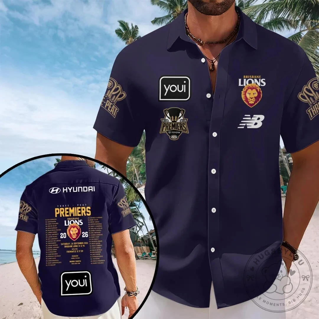 Brisbane Lions 2026 AFL Premiers Hawaiian Shirt