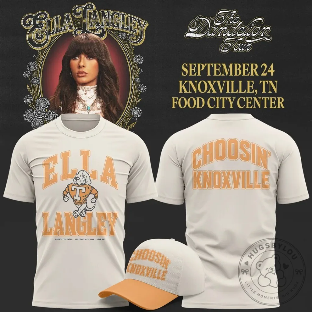 2026 Knoxville Tennessee Volunteers T-Shirt for Ella Langley’s Dandelion Tour