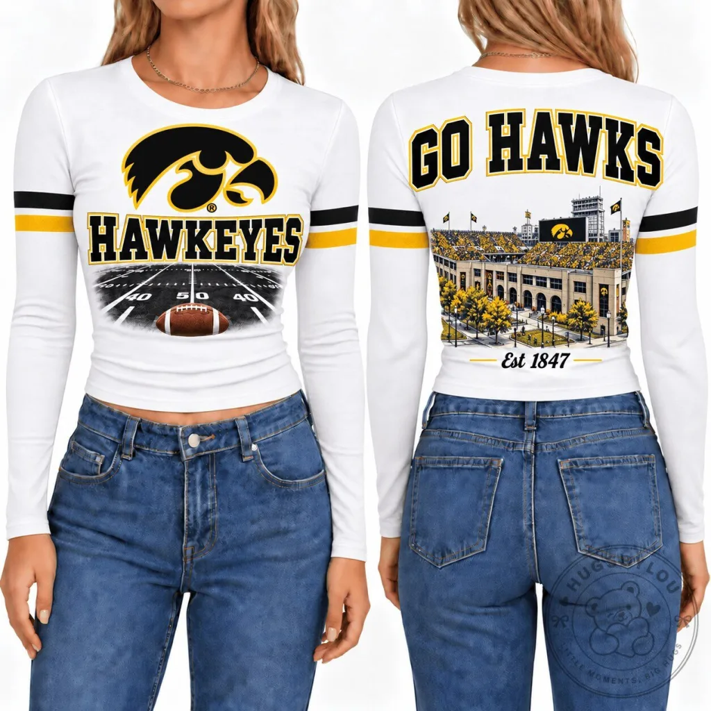Iowa Hawkeyes Football Team Women's Long Sleeve Shirt Iowa Hawkeyes Football Team Women's Long Sleeve Shirt