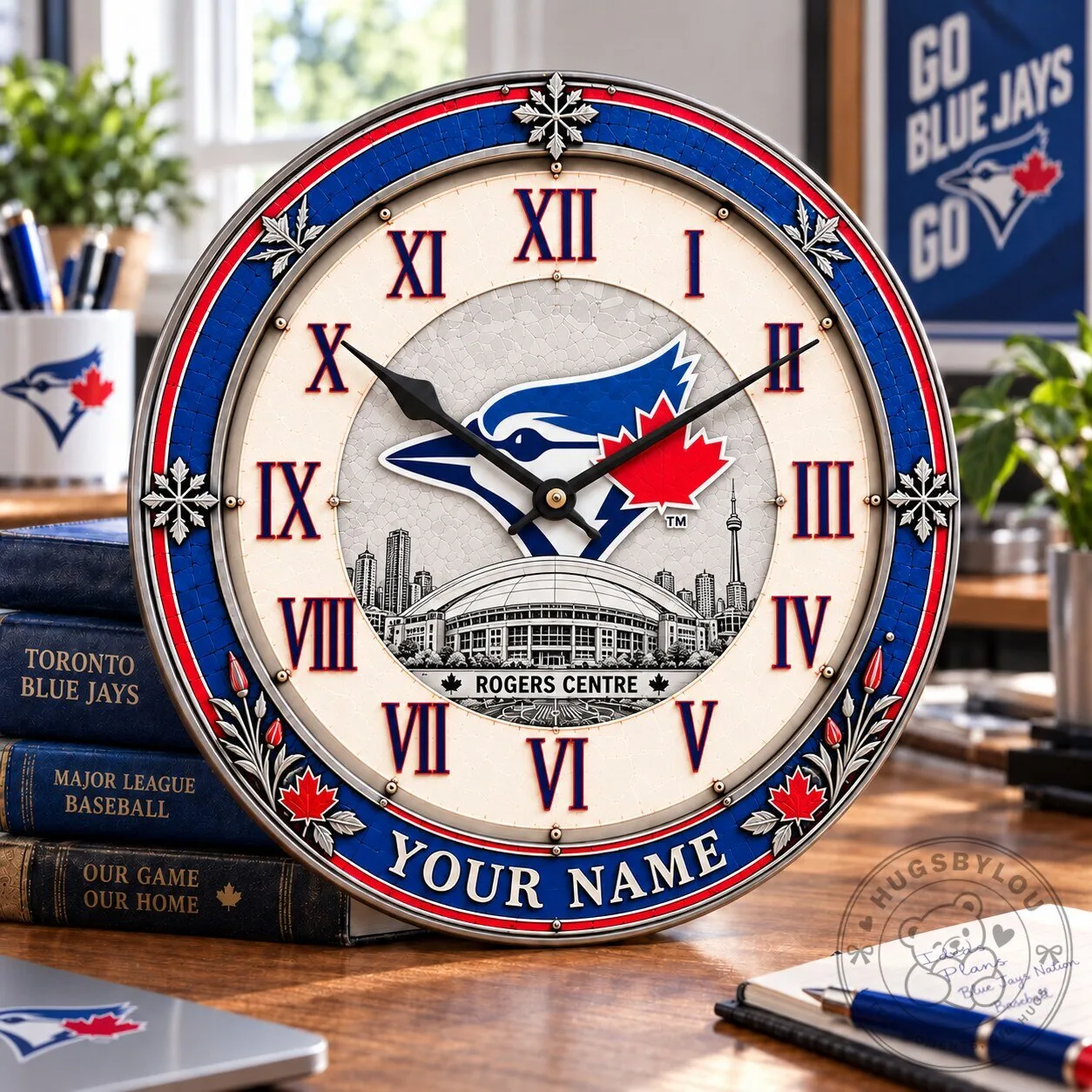 Toronto Blue Jays MLB Special Round Wall Clock Personalized with Any Name