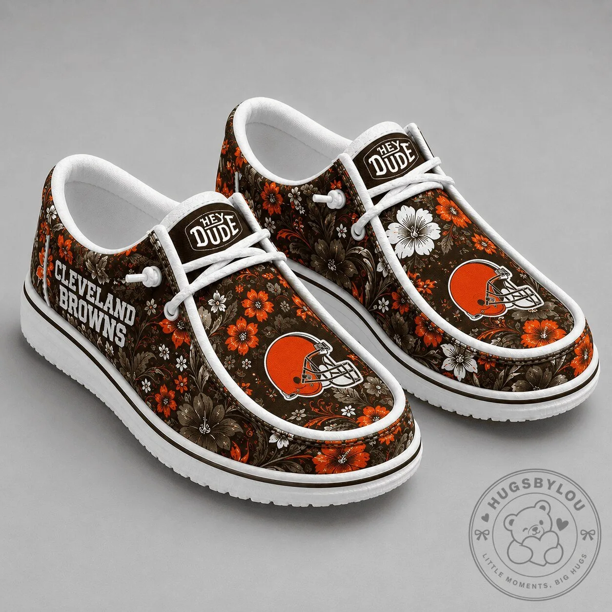 Cleveland Browns Football Team Floral Pattern Loafer Shoes for Women