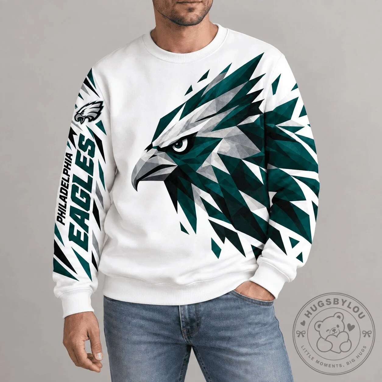 Polygonal Mascot Sweatshirt for Philadelphia Eagles NFL Team