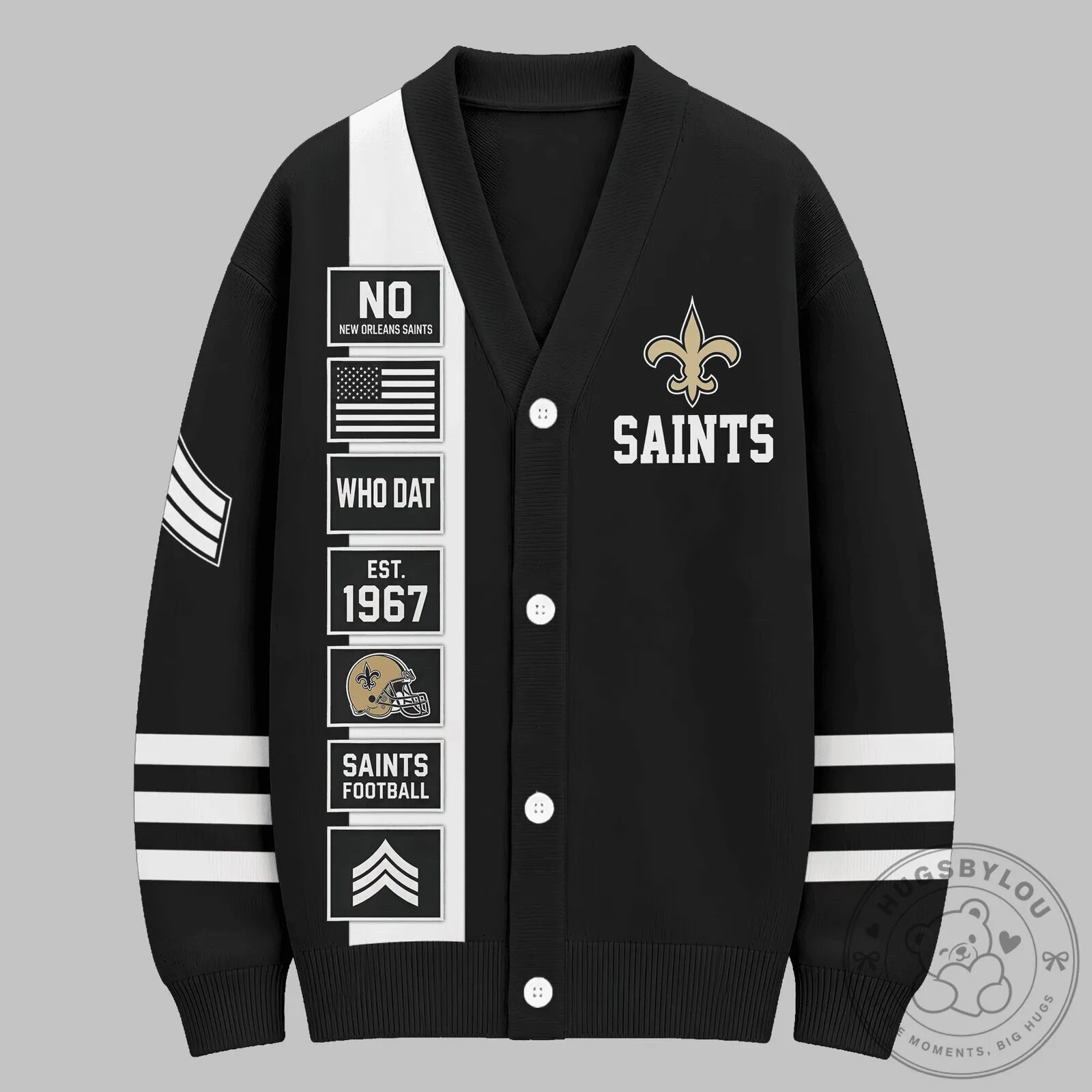 New Orleans Saints Football Team Heritage Varsity Knit Cardigan