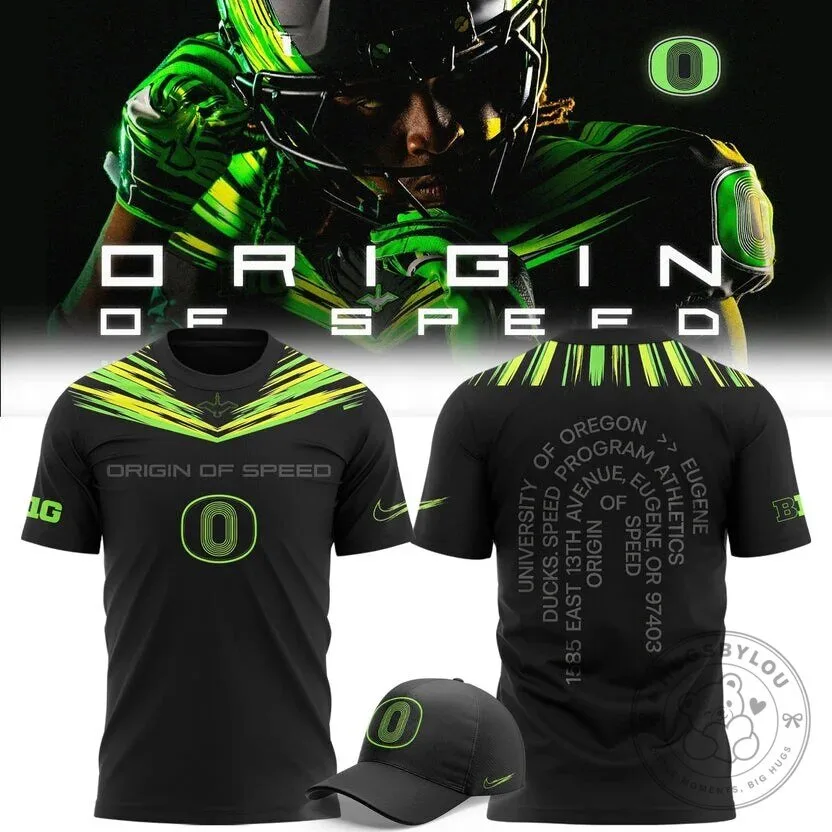 University of Oregon Ducks Football Origin of Speed Black T-Shirt