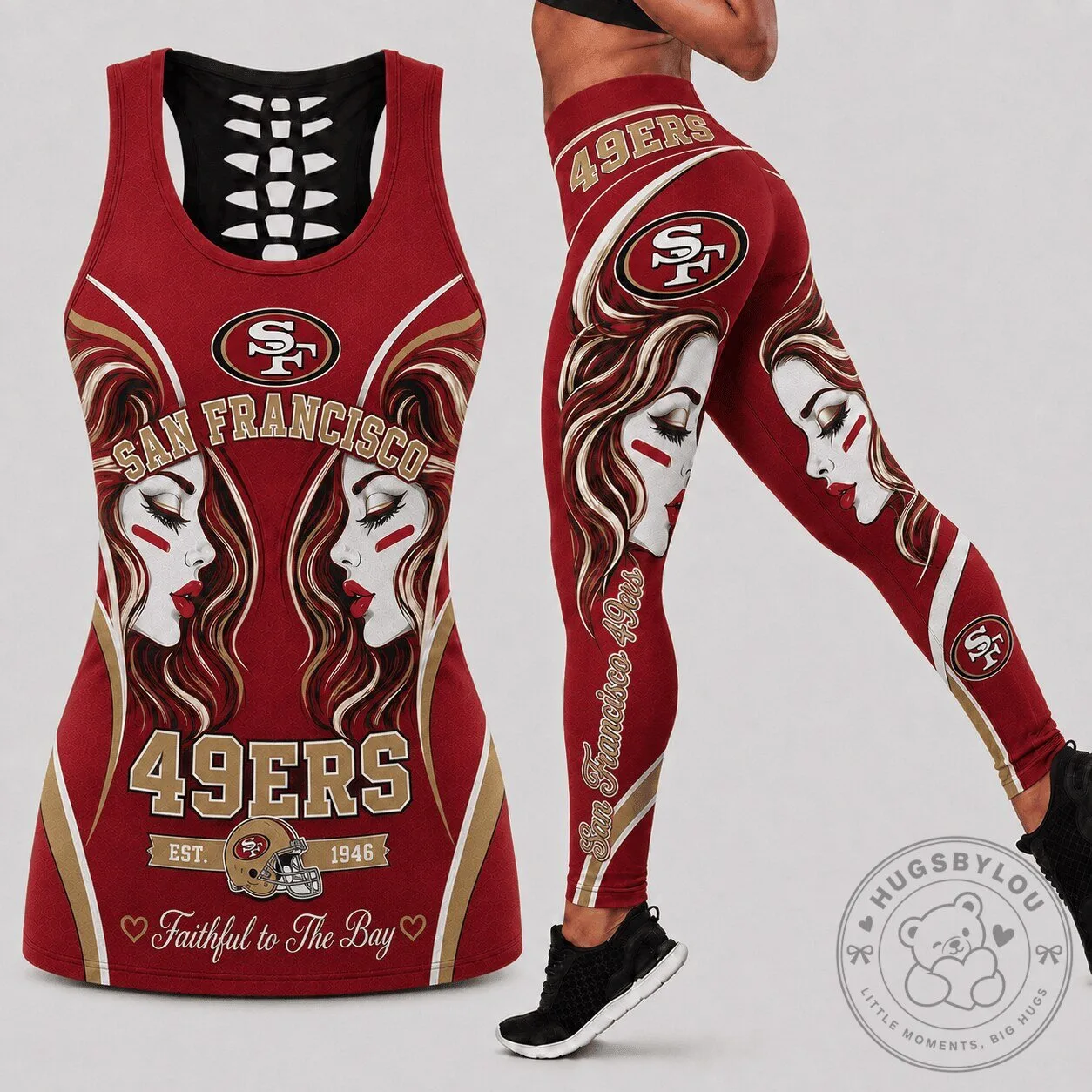 San Francisco 49ers Football Team Women's Tank Top and Leggings Set