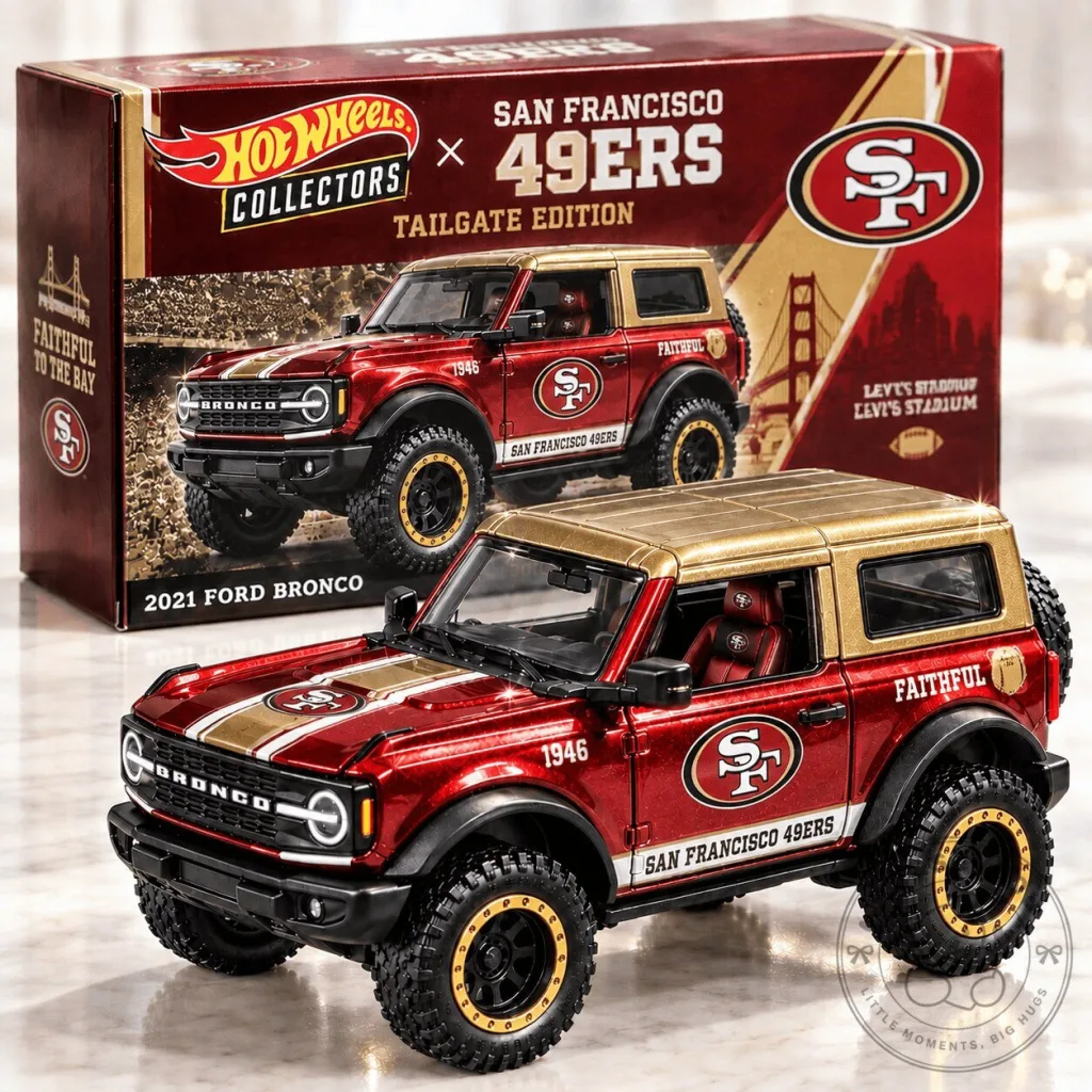 San Francisco 49ers Hot Wheels Ford Bronco Tailgate Edition Collectible Toy Car