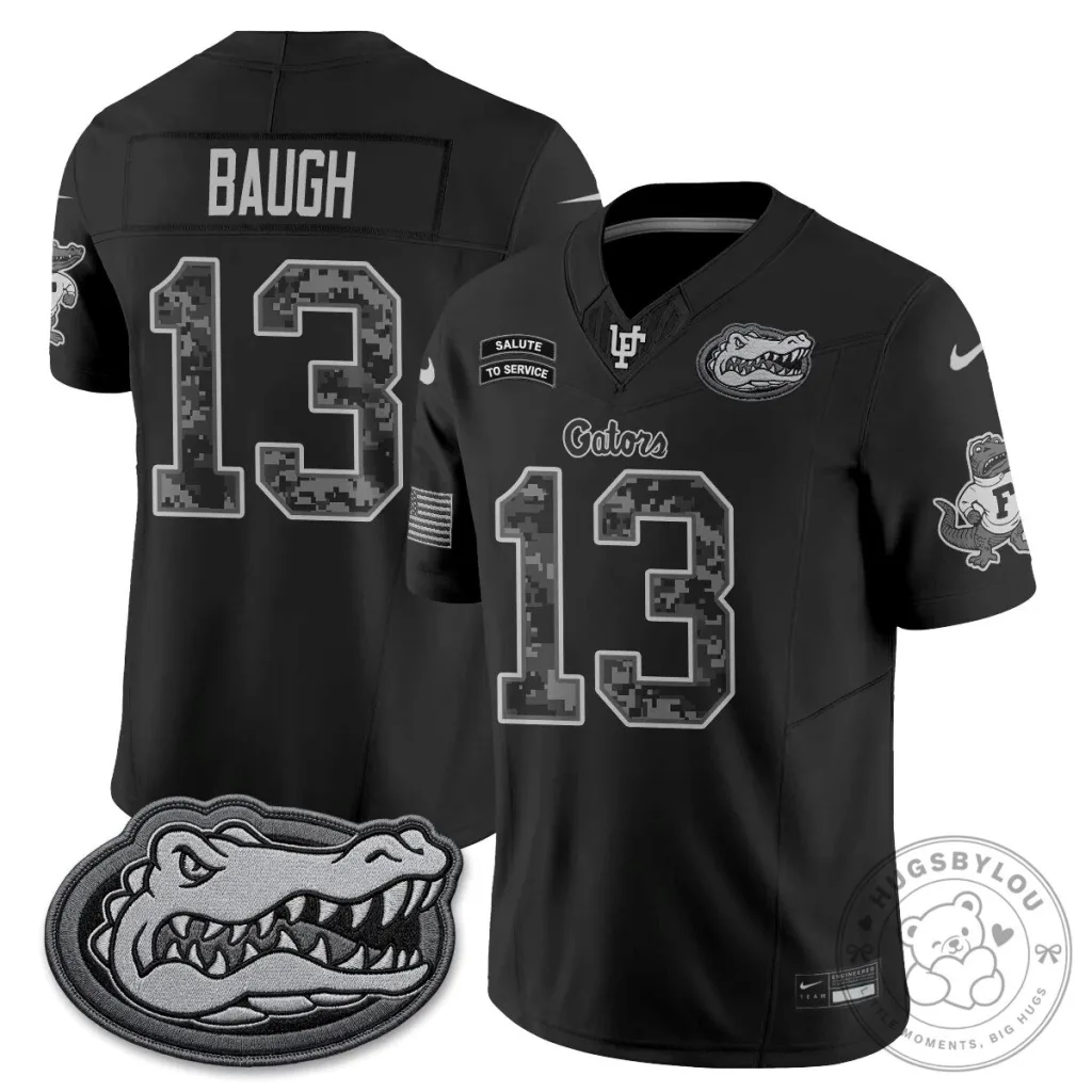 Florida Gators Salute to Service Number 13 Baugh Black Football Jersey