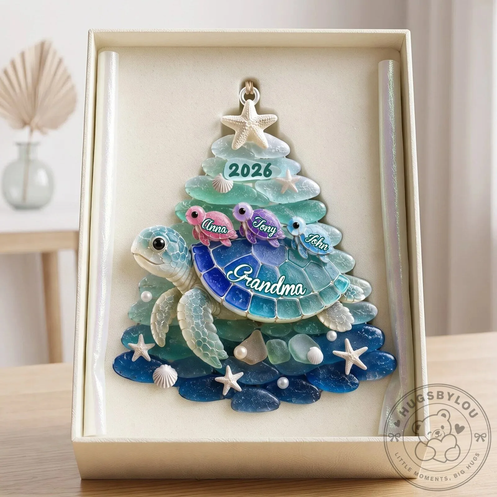 Personalized Sea Turtle Family Christmas Tree Ornament for Grandma 11 Personalized Sea Turtle Family Christmas Tree Ornament for Grandma