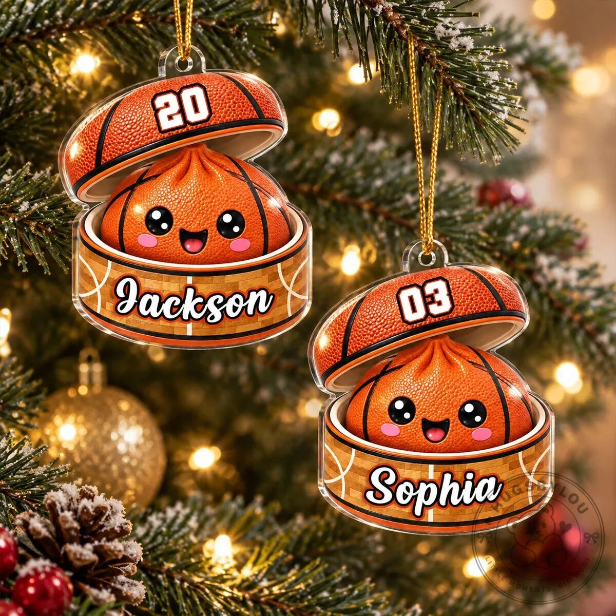 Personalized Basketball Dumpling Squishy Player Christmas Tree Ornament 2 Personalized Basketball Dumpling Squishy Player Christmas Tree Ornament